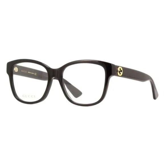 NEW GUCCI SQUARE EYEGLASSES GUCCI BLACK CLEAR EYEWEAR - Picture 1 of 3